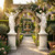 White Marble Trumpeting Angels Pair H48 Inches Stand:H32.3 Inches Ge21514