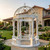 White Marble Round Gazebo with Dome H110.2*D118.1 Inches Ge21521