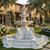 White Marble with Gray Accents Horse Fountain with Planters H118*D158 Inches Ge21527