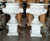 White Marble Pair of Carved Garden Flower Urns on Stand H45.7*D31.5 Inches Ge21540 Vendor Image