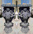Pair of Black Marble Classical Cherub Planters 47 Inches High x 23 Inches Deep Vendor Image