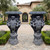 Pair of Black Marble Classical Cherub Planters 47 Inches High x 23 Inches Deep