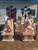 Pair of Pink Marble Lion Lamp Posts 95 Inches High Vendor Image