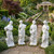 Set of 4 White Marble Four Seasons 73 Inches High