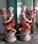 Pair of Multi Colored Marble Classical Lady Torcheres on Base 47 Inches High Vendor Image