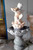 Multi Colored Marble Cherub Fountain 57 Inches High GE21614 Vendor Image