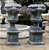 Pair of Dark Grey Marble Urns on Base 75 Inches High Vendor Image