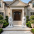 Pair White Marble Crouching Lions 34 Inches High GE21579