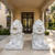 Pair Sunglow Laying Lions on Base 47 Inches High