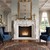 French Rococo Floral White Marble Fireplace Mantel White Marble L76.3"*H57"*13.8"    OPEN:L42"*H36"