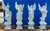 Classical Four Seasons Winged Angel White Marble Statues on Pedestals  Set of 4 White Marble H60"        Stand:H15.7" Vendor Image