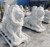 Pair White Marble Lion Statues