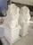 Pair White Marble Lions on Bases