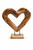 Teak Driftwood Heart Sculpture on Stand