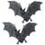 Set of 2 Midnight Flight Gothic Bat Wall Sculptures