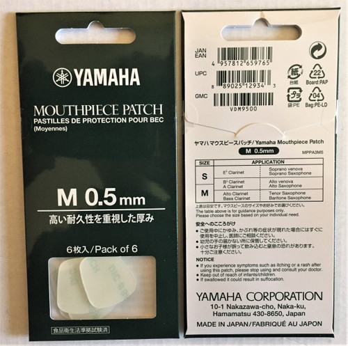 Yamaha Clear 0.5mm Mouthpiece Patch 6/pack  YAC MPPA3M5