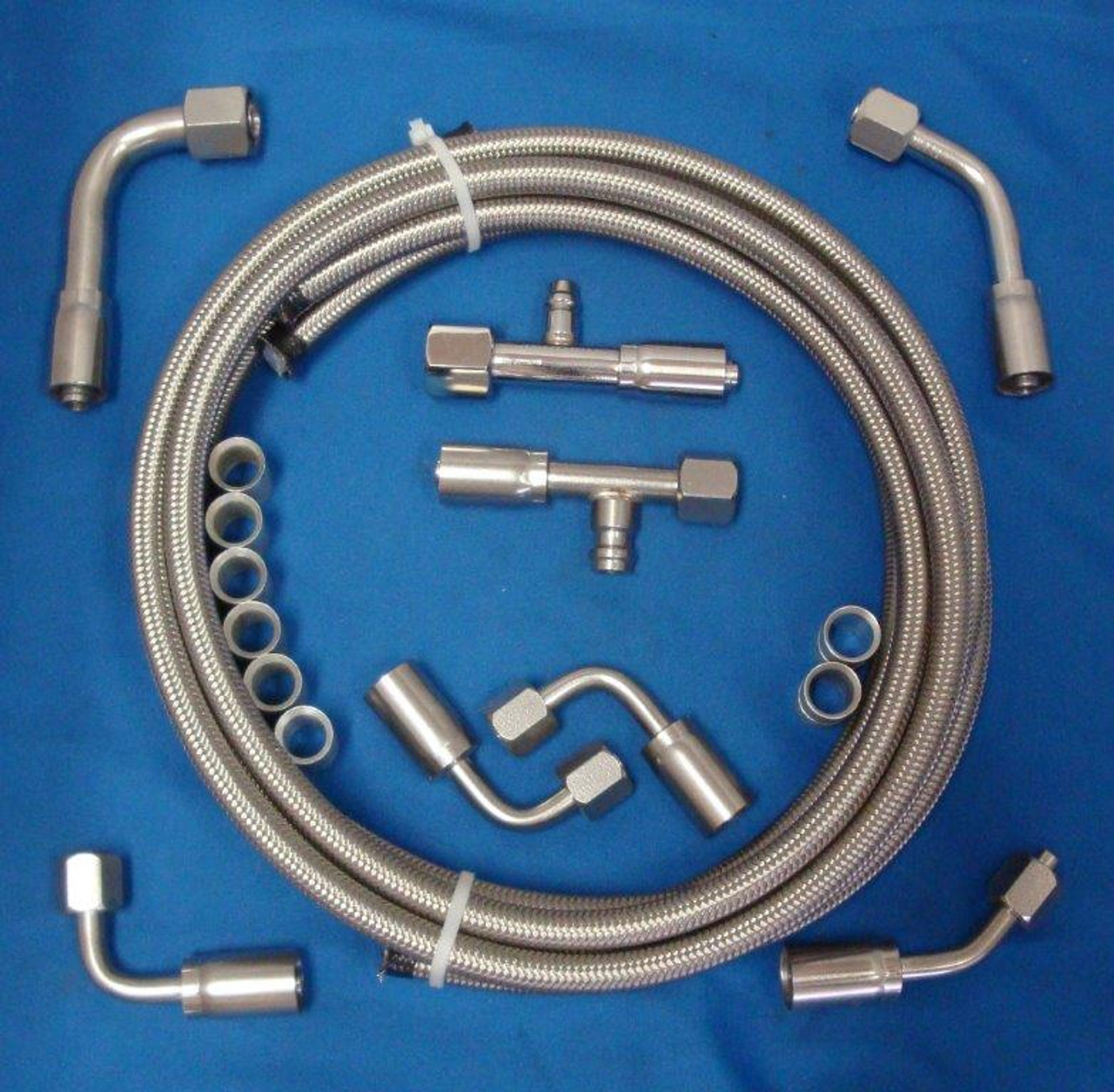 Braided A/C Hose Kit, Straight, Stainless Steel