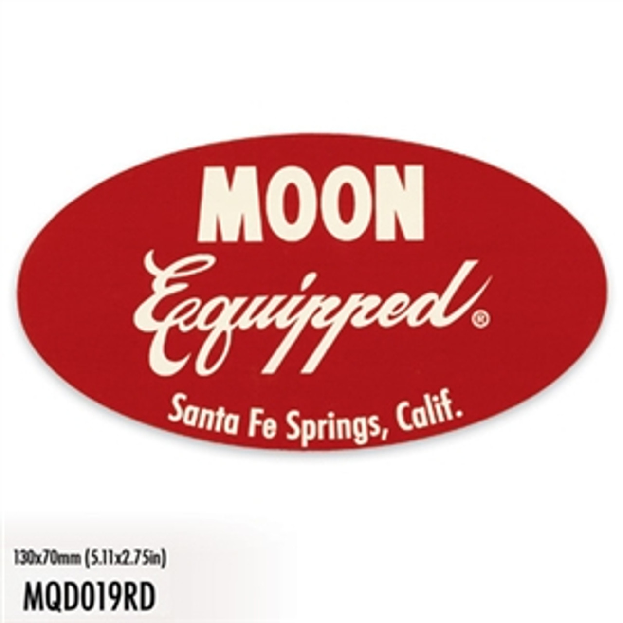 Mooneyes Equipped Oval Decal, Red