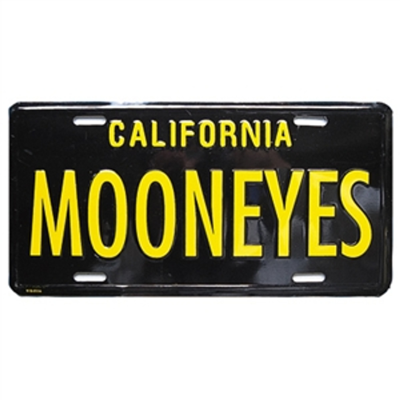Mooneyes California License Plate, Black & Yellow