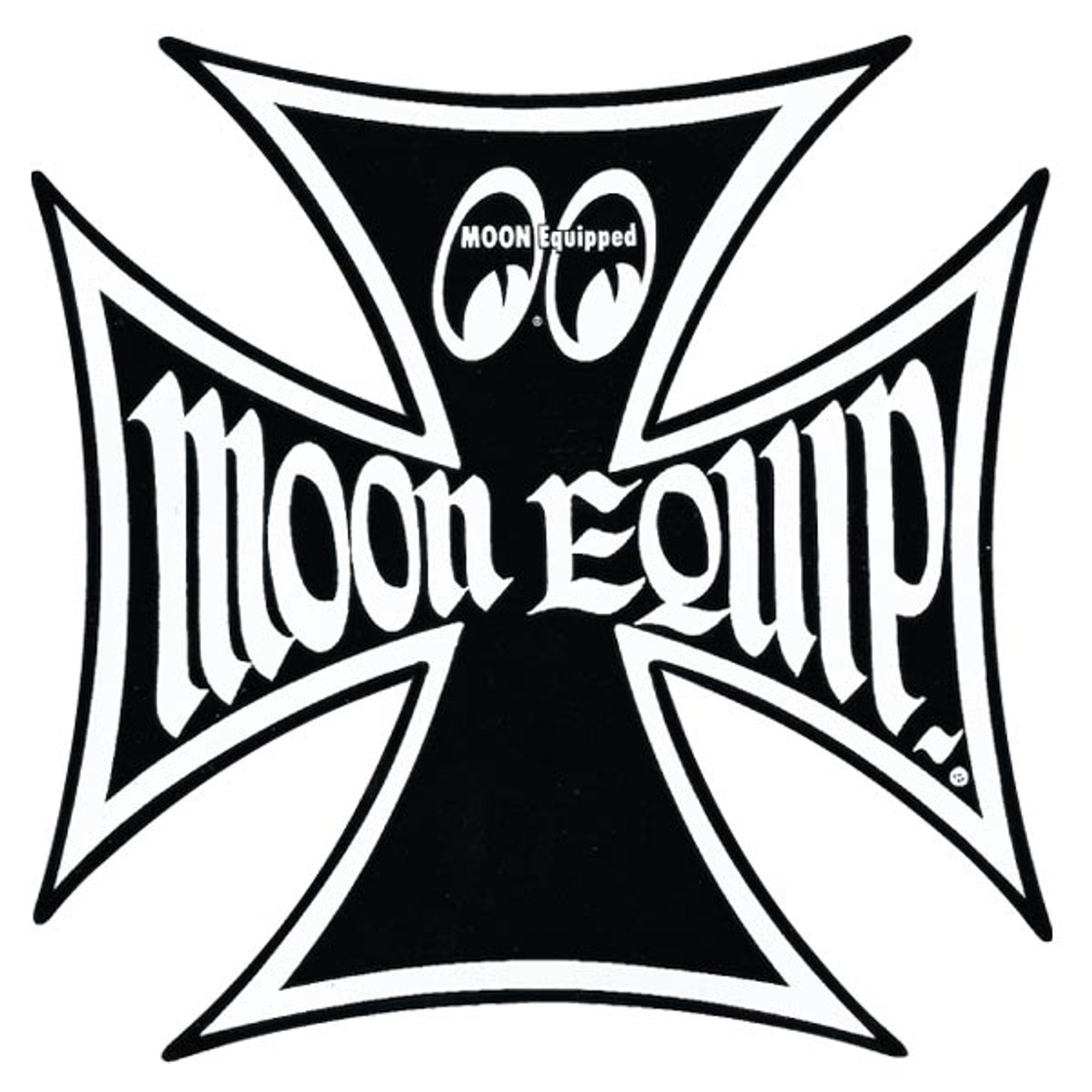 Mooneyes Equipped Iron Cross 6" Decal