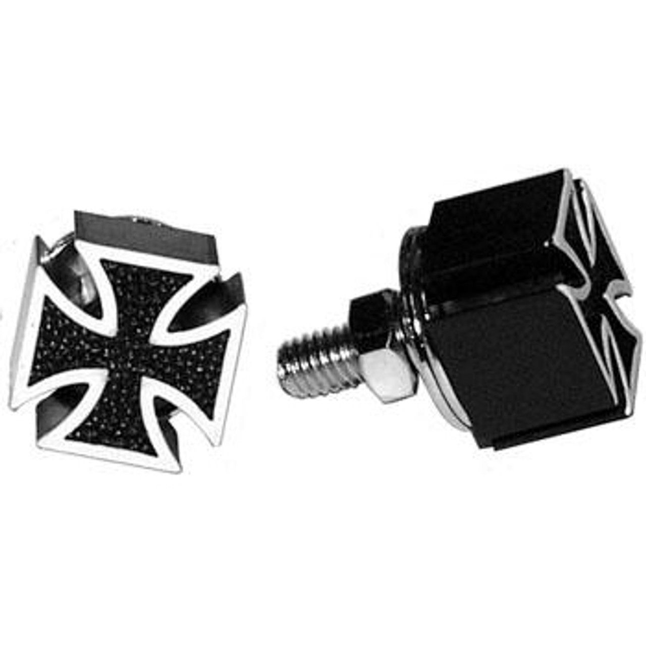 Mooneyes Iron Cross License Plate Bolts, Black