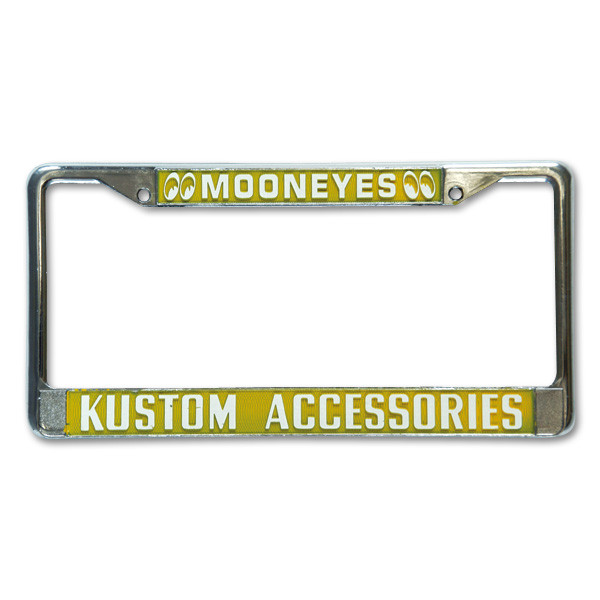 Mooneyes Kustom License Plate Frame, Yellow - Vintage Parts of Arizona
