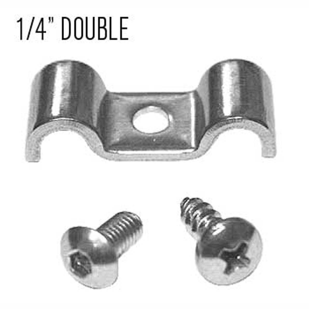 Kugel Komponents 1/4" X 1/4" Double Line Clamps, 6 Pack