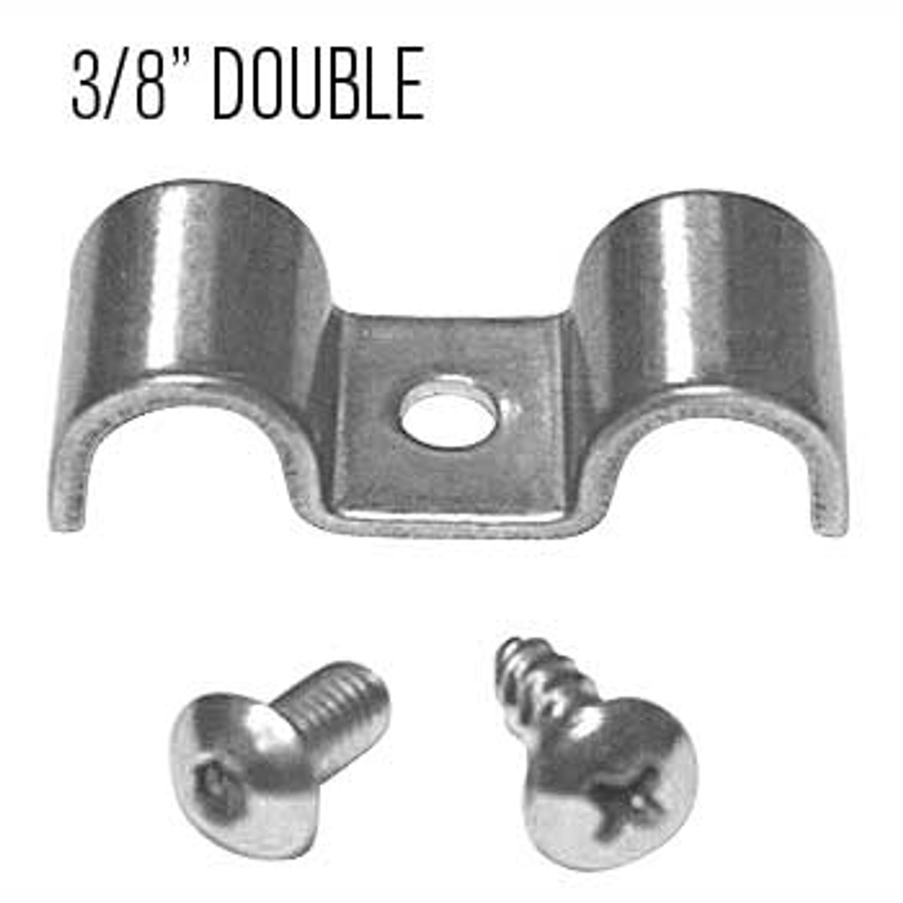 Kugel Komponents 3/8" X 3/8" Double Line Clamps, 6 Pack