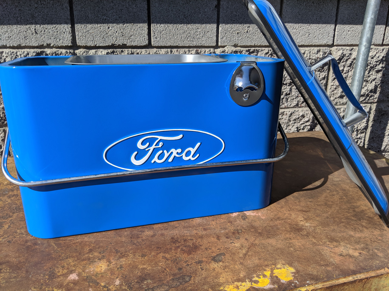 Vintage Ford Beverage Cooler, Blue