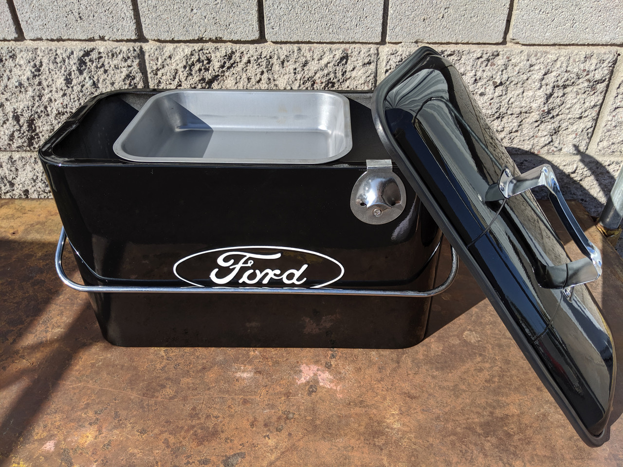 Vintage Ford Beverage Cooler, Black