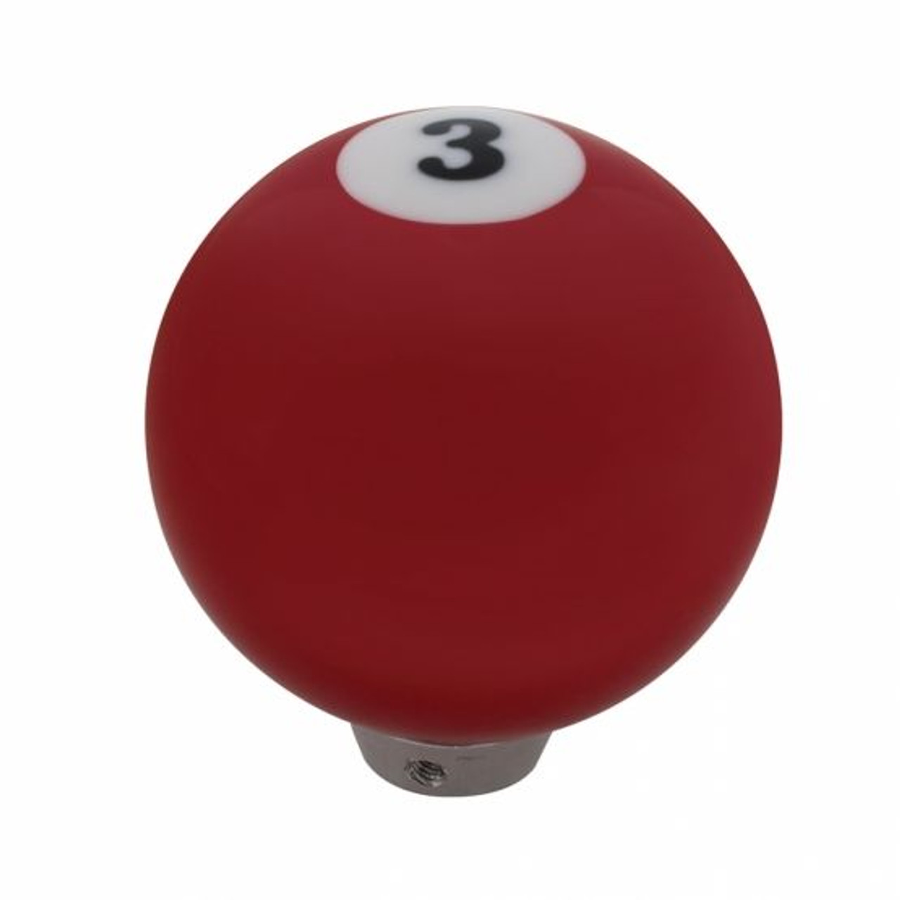United Pacific Number "3" Pool Ball Gearshift Knob - Gloss Red