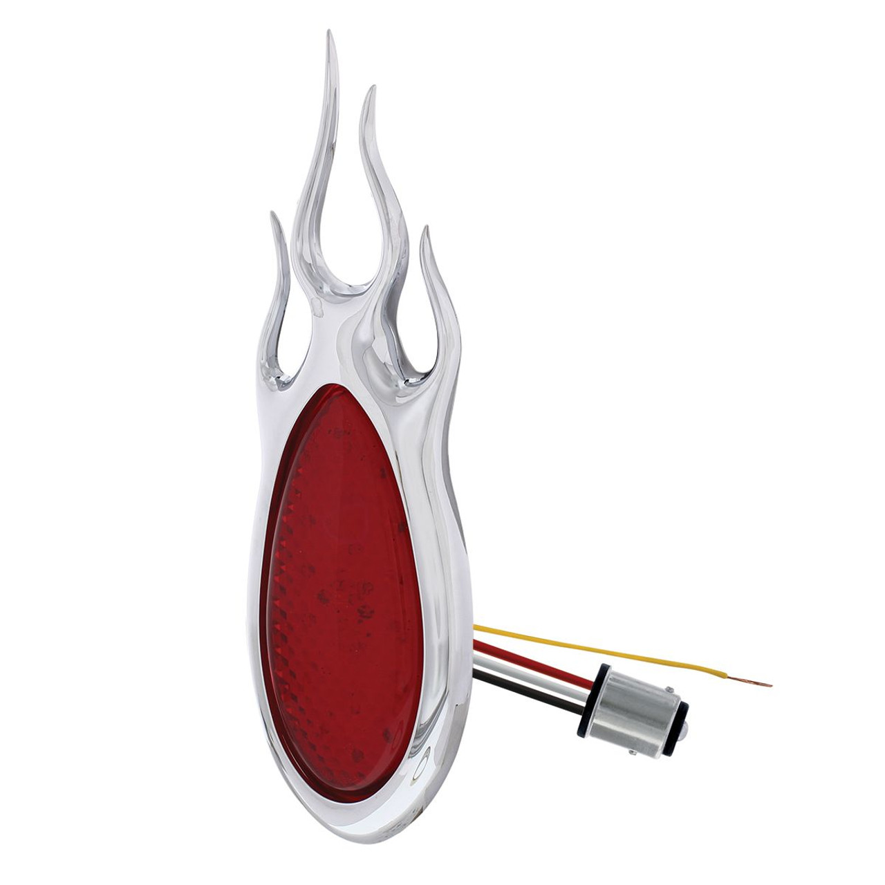 United Pacific 1938-39 Ford Car Style LED Sequential Tail Light With Chrome Flush Mount Flame Bezel