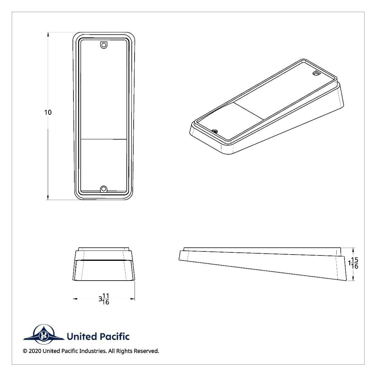 United Pacific Tail Light Lens For 1967-72 Chevy & GMC Panel Truck & Suburban