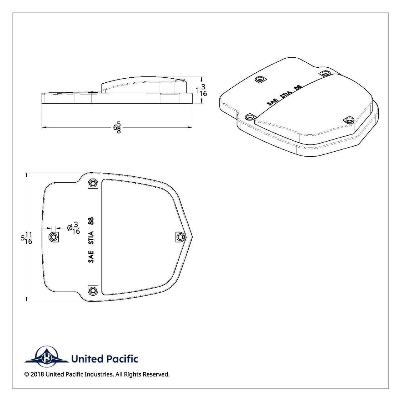 United Pacific  Tail Light Plastic Lens For 1953-56 Ford Truck