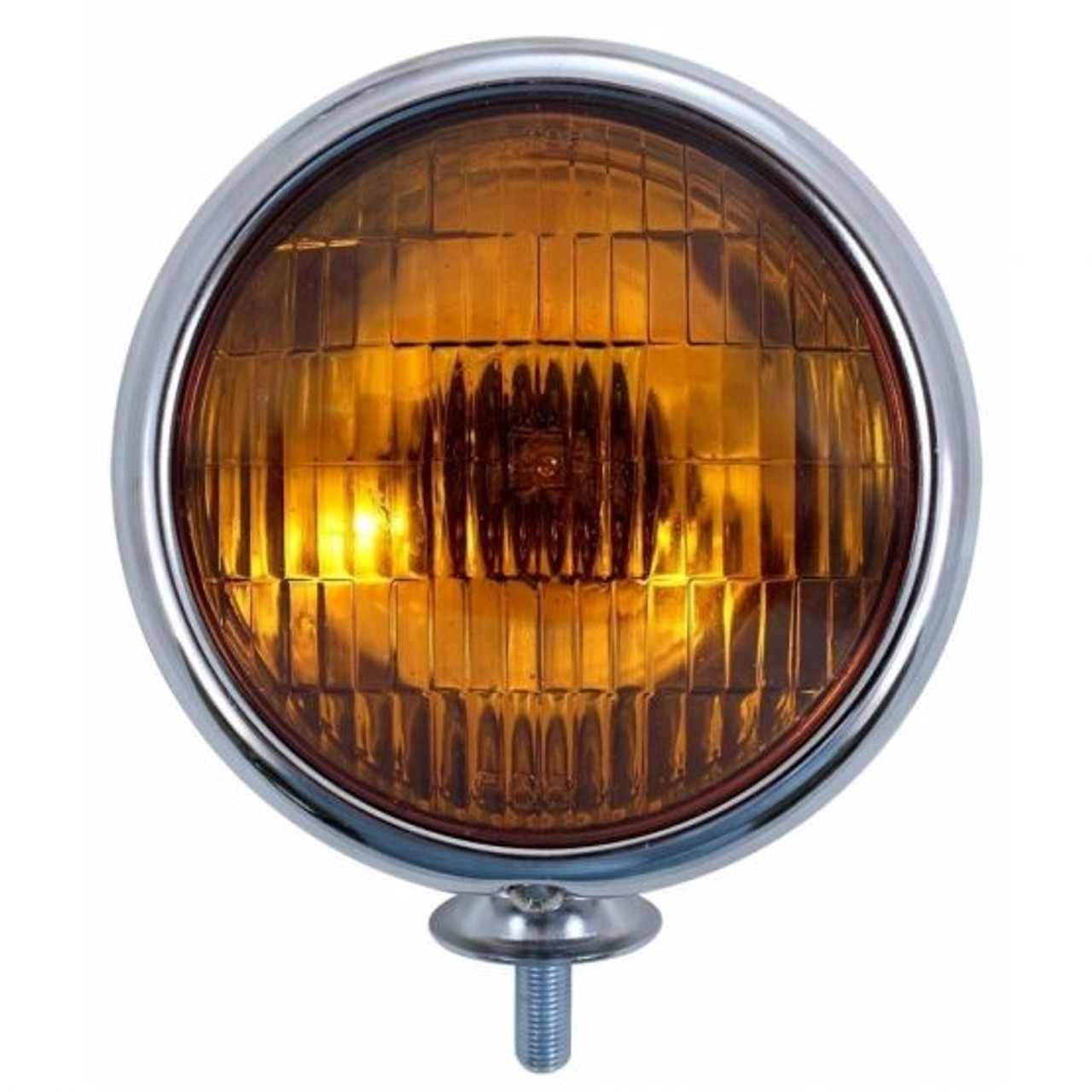 United Pacific  12V Vintage Chrome Fog Light, Amber Lens