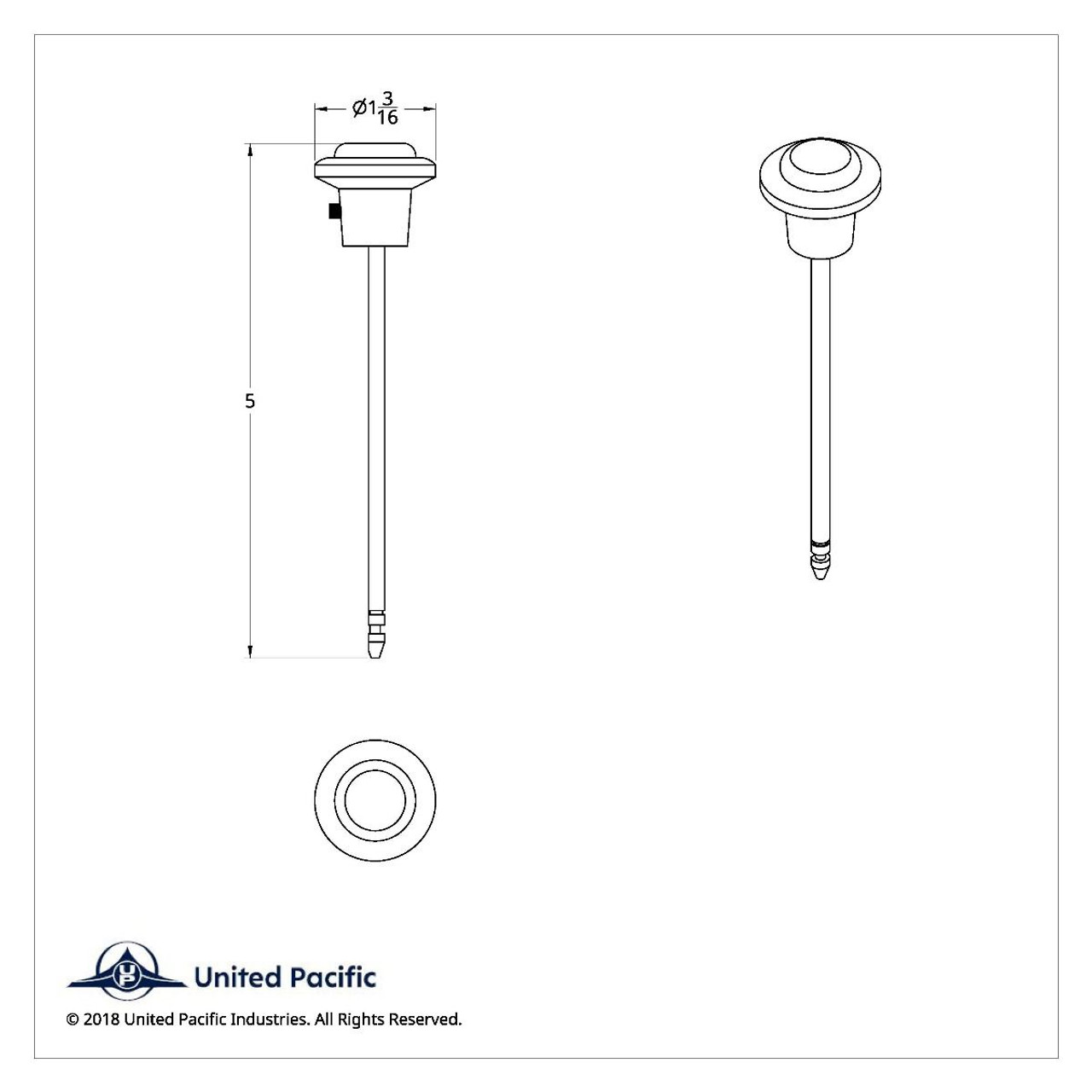 United Pacific  Headlight Switch Rod & Knob For 1955-59 Chevy & GMC Truck