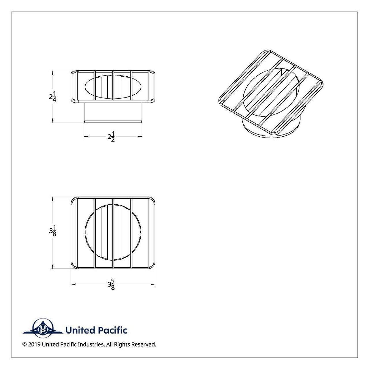 United Pacific  Chrome Defrost Duct For 1967-72 Chevy & GMC Truck - L/H