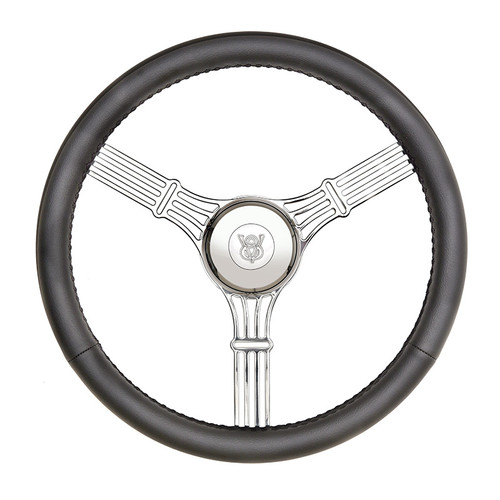 GT Performance GT3 Retro Gasser Banjo Style Wheel, Black Leather