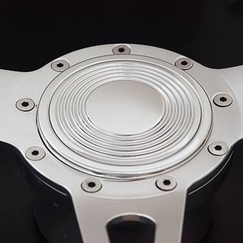 Lecarra Groovy Horn Button, Billet Aluminum