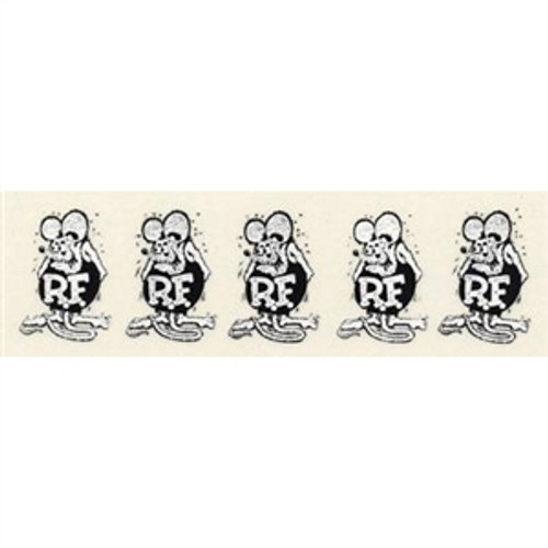 Mooneyes Small Rat Fink 5 Decal Strip, Black & White