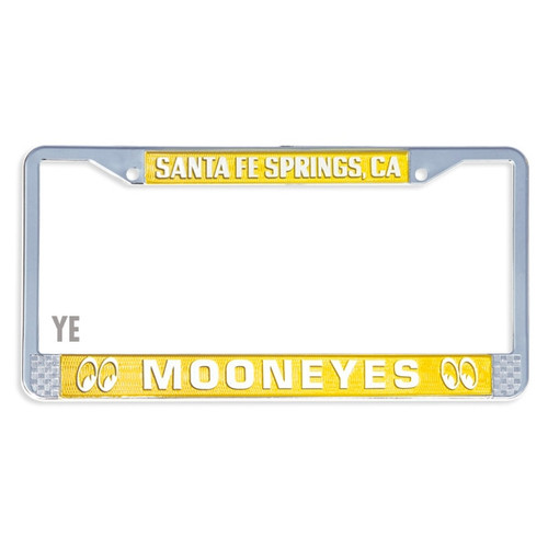 Mooneyes Santa Fe Springs License Plate Frame, Yellow