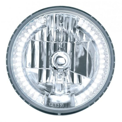 United Pacific 7" Crystal Headlight w/ 34 LED Position Light, White LED