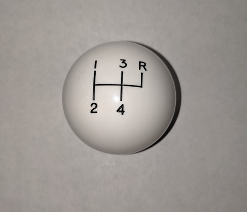 2" 4 Speed Reverse Upper Right Shift Knob, White