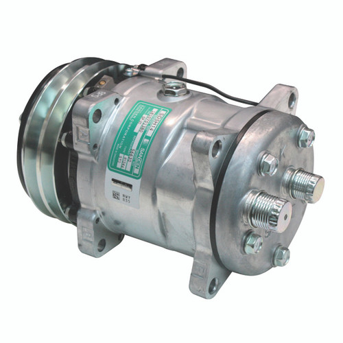 SANDEN ワンショット Vintage Air Sanden SD 508 Rear Exit Compressor Double V-Groove