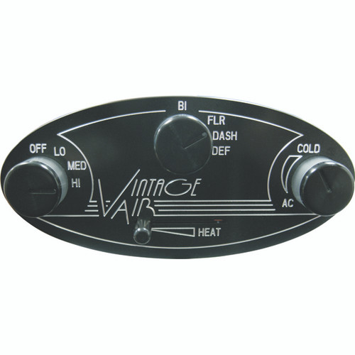 Vintage Air Gen II Streamline ProLine™  Oval Control Panel w/ Black Anodized Finish