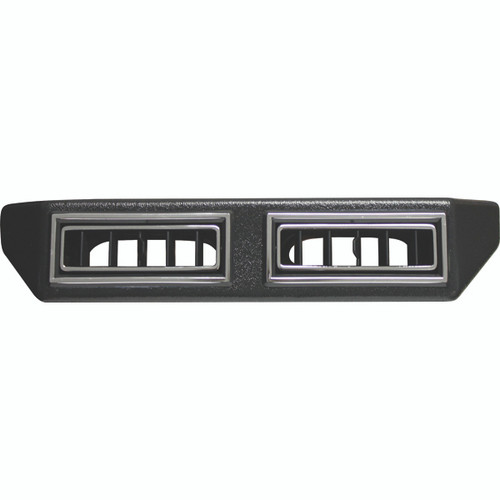 Vintage Air Double Under Dash Louver for 2.5" Hose, Black w/ Chrome Accents