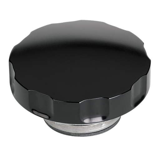Billet Specialties Notch Grip Radiator Cap - 16lb, Black Anodized