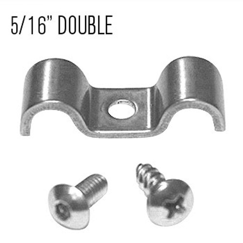 Kugel Komponents 5/16" X 5/16" Double Line Clamps, 6 Packs