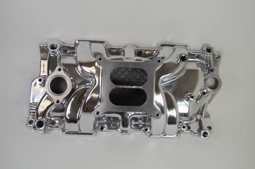 RPC Aluminum SBC "Square-Bore" Intake Manifold, Polished