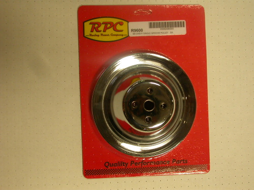 RPC SBC SWP 1-Groove Water Pump Pulley, Chrome